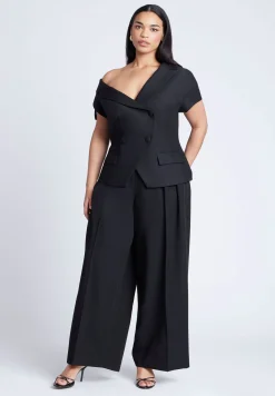 Asym Neckline Short Sleeve Blazer