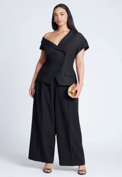 Asym Neckline Short Sleeve Blazer