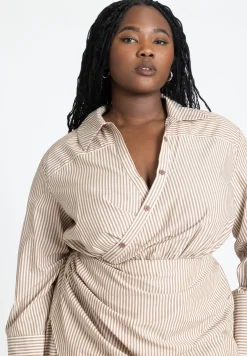 Asym Striped Shirt Dress