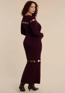 Beaded Cutout Sweater Dress