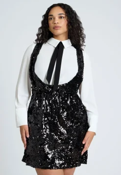 Bow Blouse Sequin Mini Dress