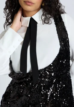 Bow Blouse Sequin Mini Dress