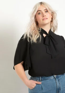 Bow Blouse with Flutter Sleeve