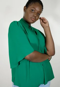 Bow Blouse with Flutter Sleeve