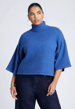 Boxy Three Quarter Sleeve Turtleneck
