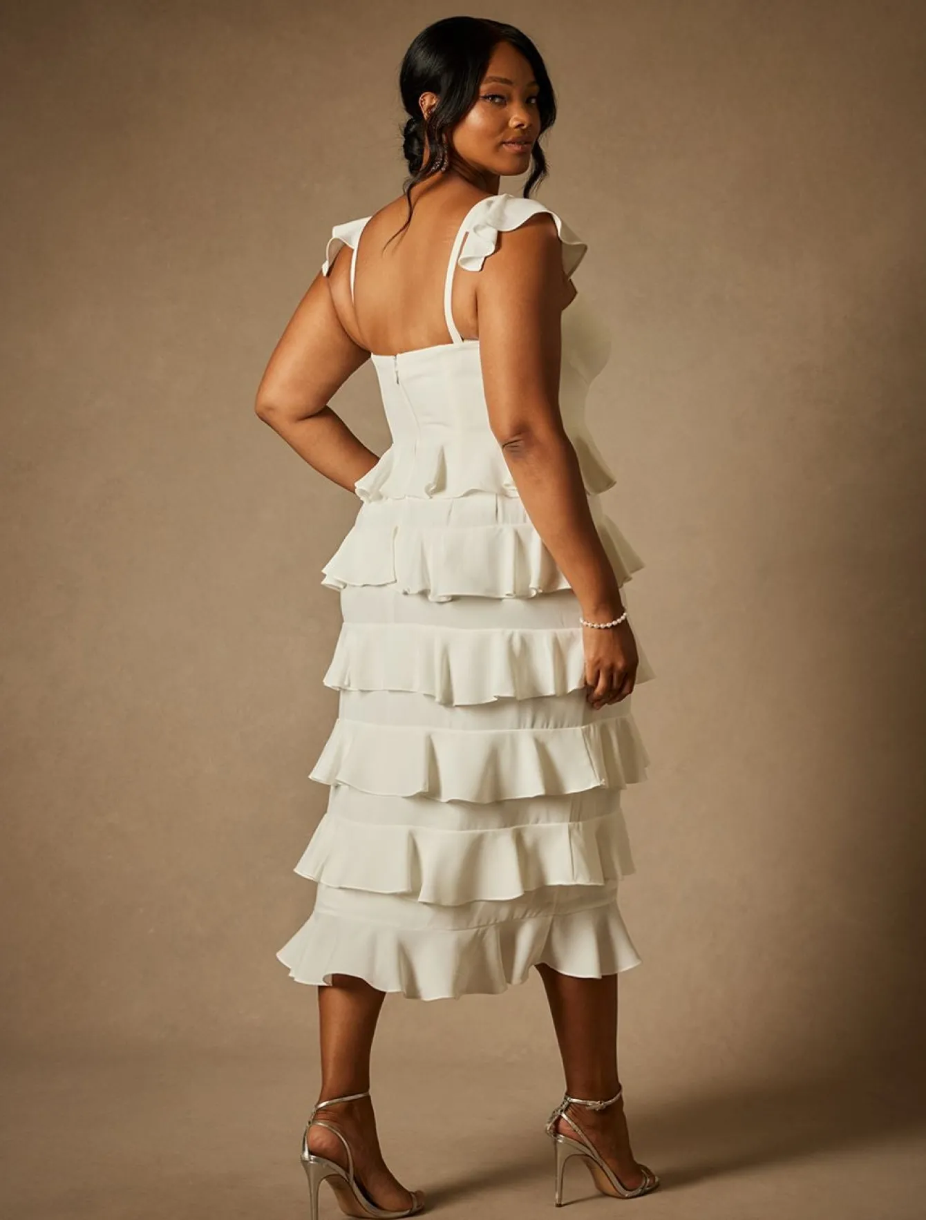 Bridal by ELOQUII Corseted Tiered Dress