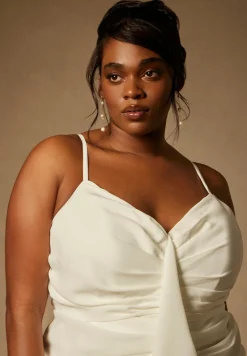Bridal by ELOQUII Draped Dress With Cascade