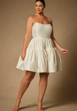 Bridal by ELOQUII Mini Flare Dress With Structured Bodice