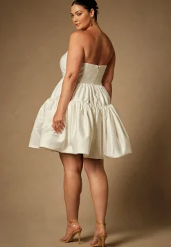 Bridal by ELOQUII Mini Flare Dress With Structured Bodice