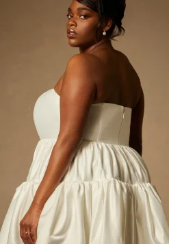 Bridal by ELOQUII Mini Flare Dress With Structured Bodice