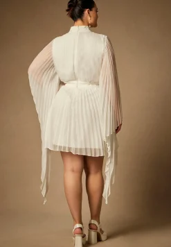 Bridal by ELOQUII Pleated Mini With Full Sleeve