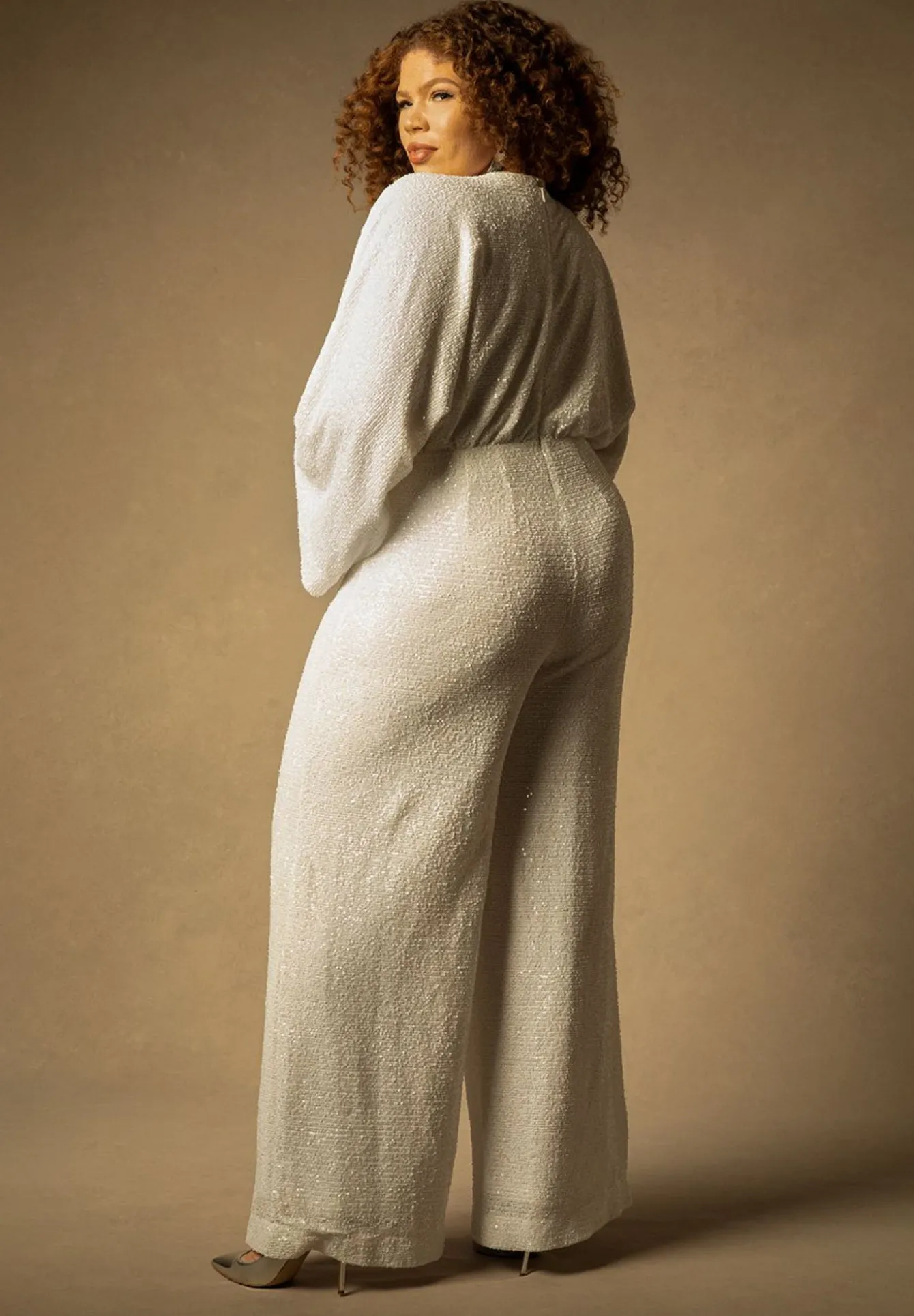 Bridal by ELOQUII Sequin Wide Leg Jumpsuit