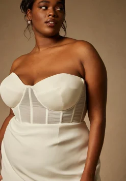 Bridal by ELOQUII Sheer Bodice Structured Dress