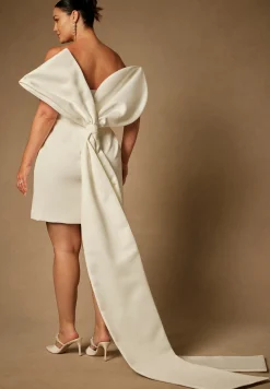 Bridal by ELOQUII Strapless Mini Dress With Draped Train