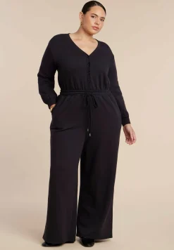 Button Up Long Sleeve Jumpsuit