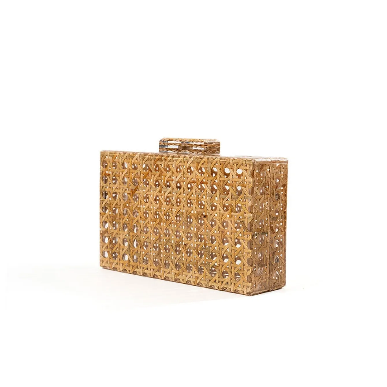 Cane Rattan Acrylic Clutch