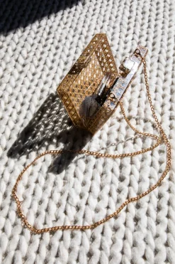 Cane Rattan Acrylic Clutch