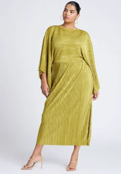 Cape Effect Plisse Dress