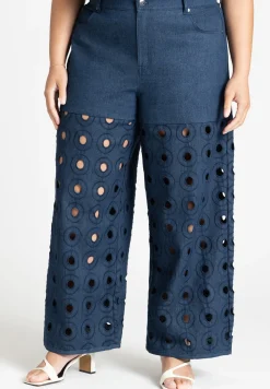 Circular Cutout Denim Pant