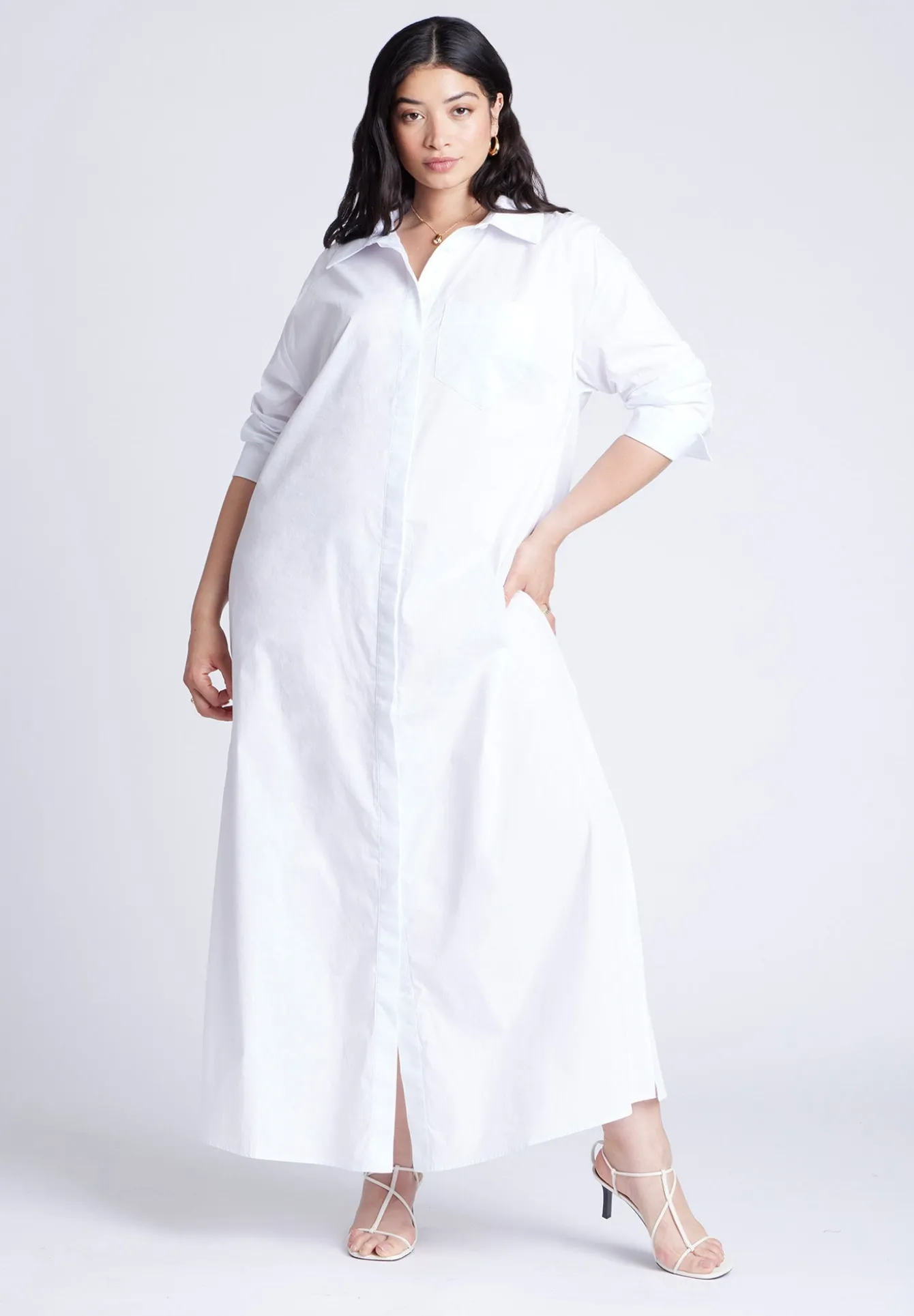 Collared Maxi Shirt Dress