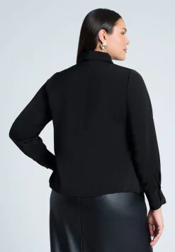 Collared Shirt With Lace-Trimmed Placket