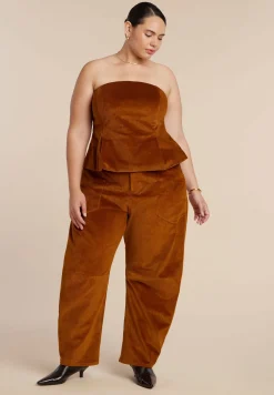 Corduroy Peplum Bustier