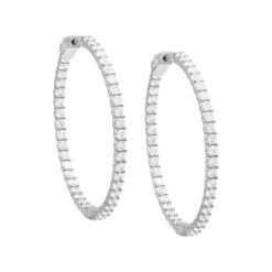 CZ Thin Round Hoop Earring