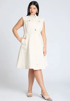 Denim Fit & Flare Dress