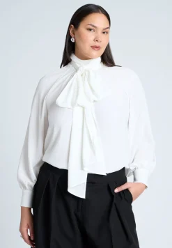 Dramatic Neck-Tie Blouse