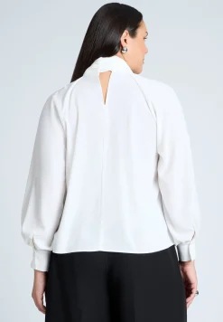 Dramatic Neck-Tie Blouse