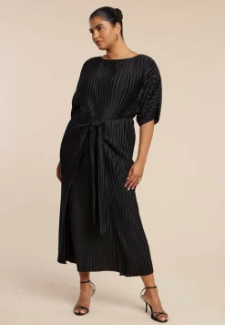 Draped Plisse Dress
