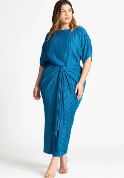 Draped Plisse Dress