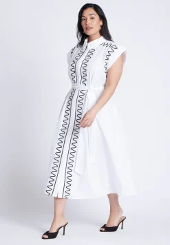 Embroidered Midi Dress