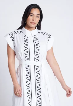 Embroidered Midi Dress