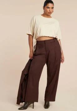 Faux Suede Wide Leg Pant