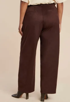 Faux Suede Wide Leg Pant