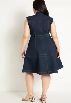 Fit & Flare Denim Dress