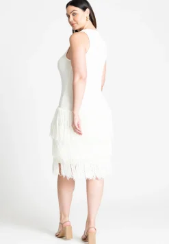 Fringe Sweater Mini Dress