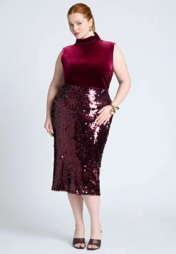 Funnel Neck Velvet Shell