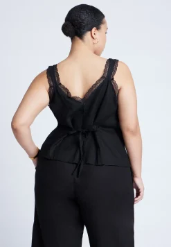 Lace Detail V-Neck Top