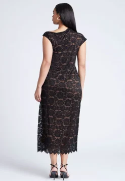 Lace Fitted Midi Dress