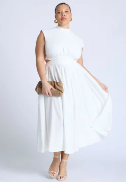 Linen High Neck Dress