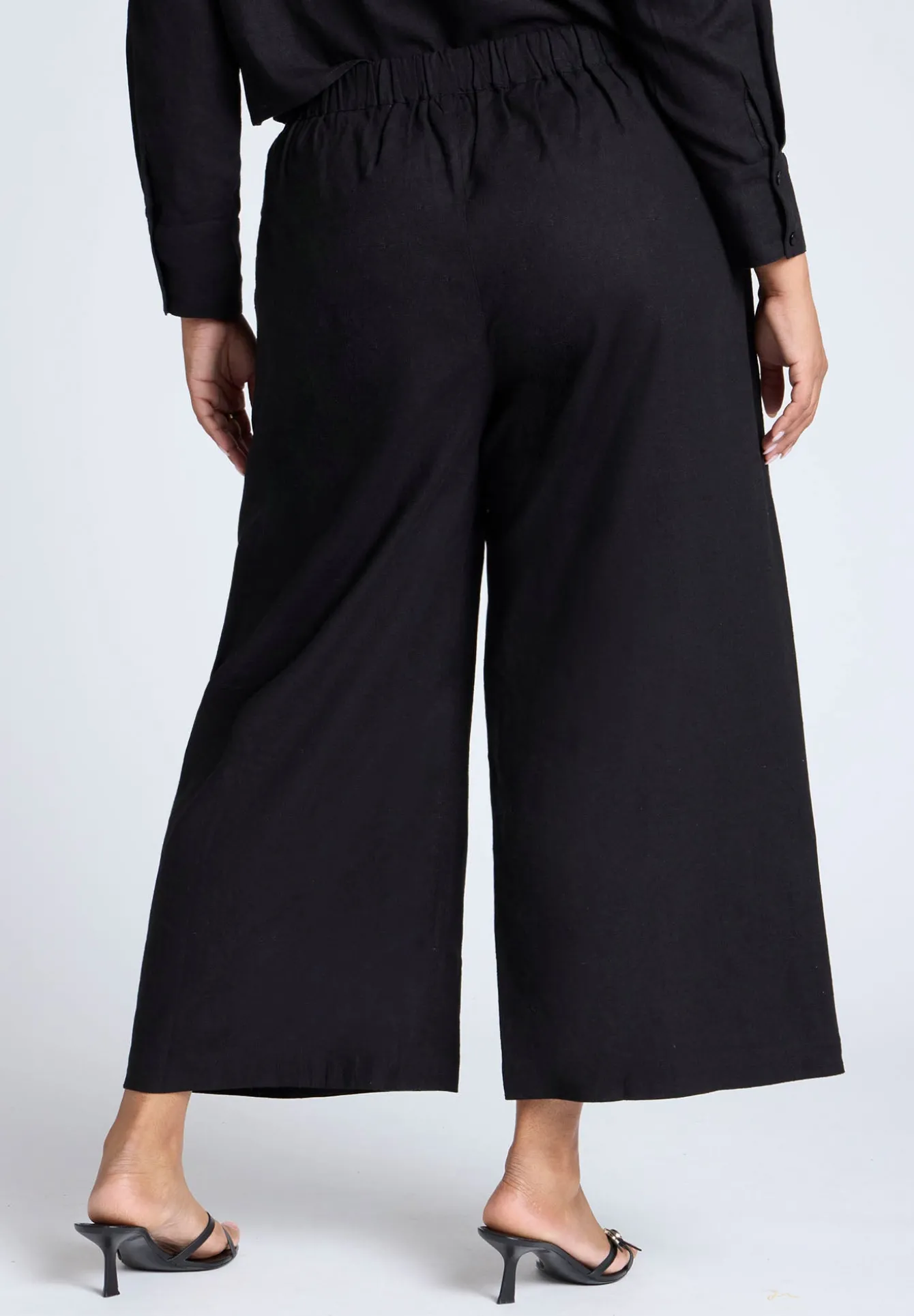 Linen Wide Leg Crop Pant
