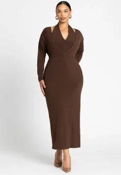 Maxi Dress With Halter Layer