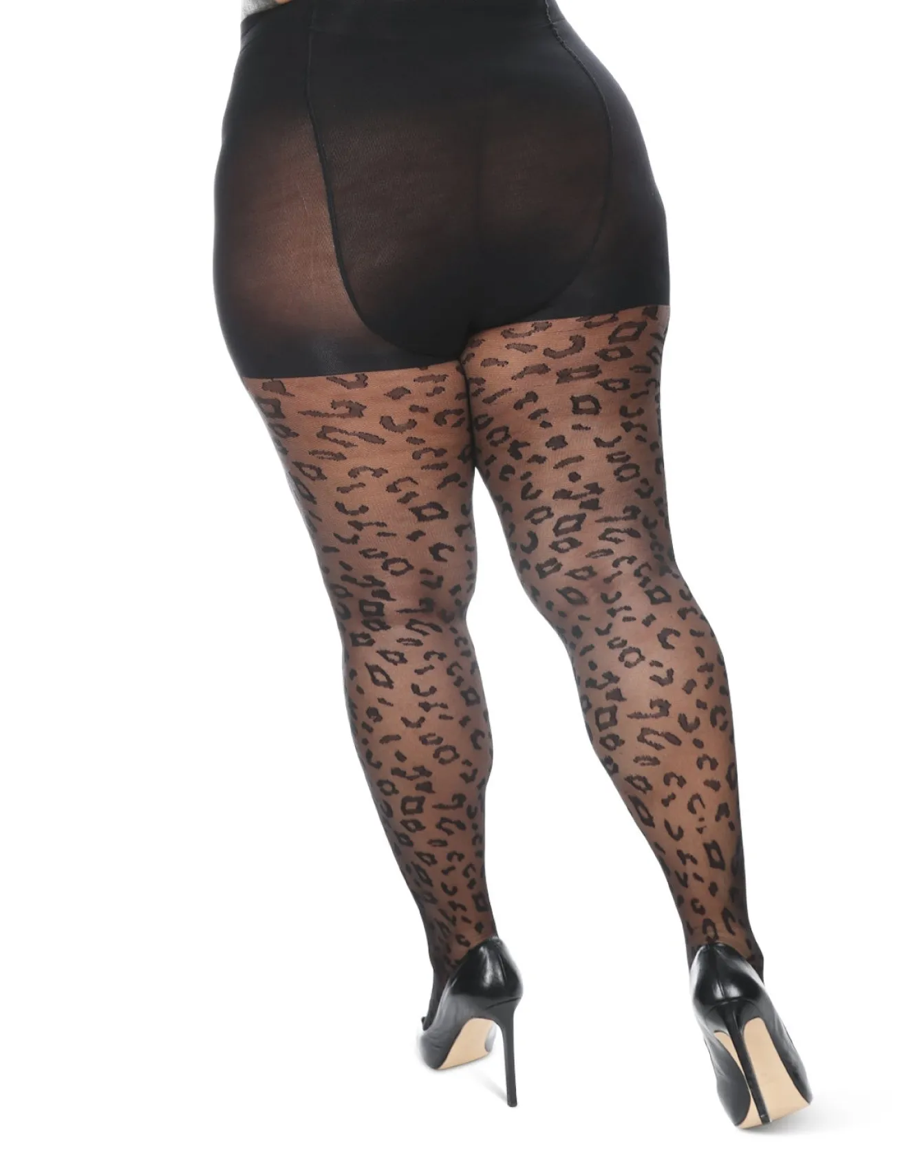 Memoi Leopard Sheer Control Top Tights