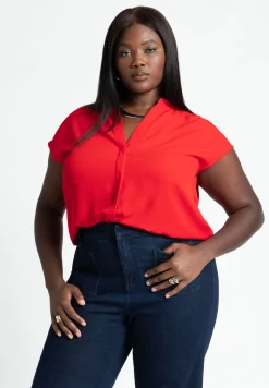 Notch Collar Blouse