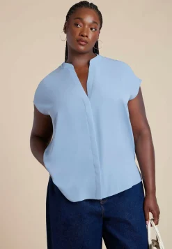 Notch Collar Blouse