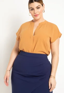 Notch Collar Blouse