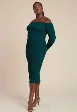 Off Shoulder Textured Dress