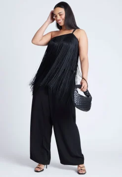 One-Shoulder Fringe Top